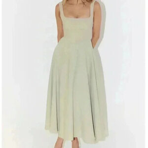 NWT Whitney Square Neck Corset Top Midi Dress